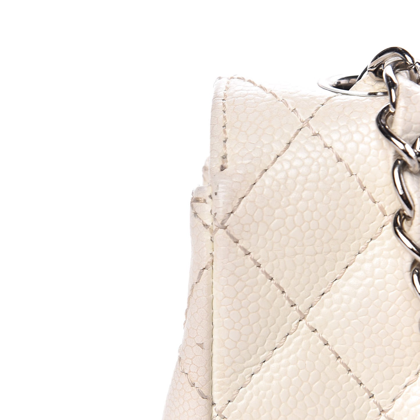 Caviar Quilted East West Flap White