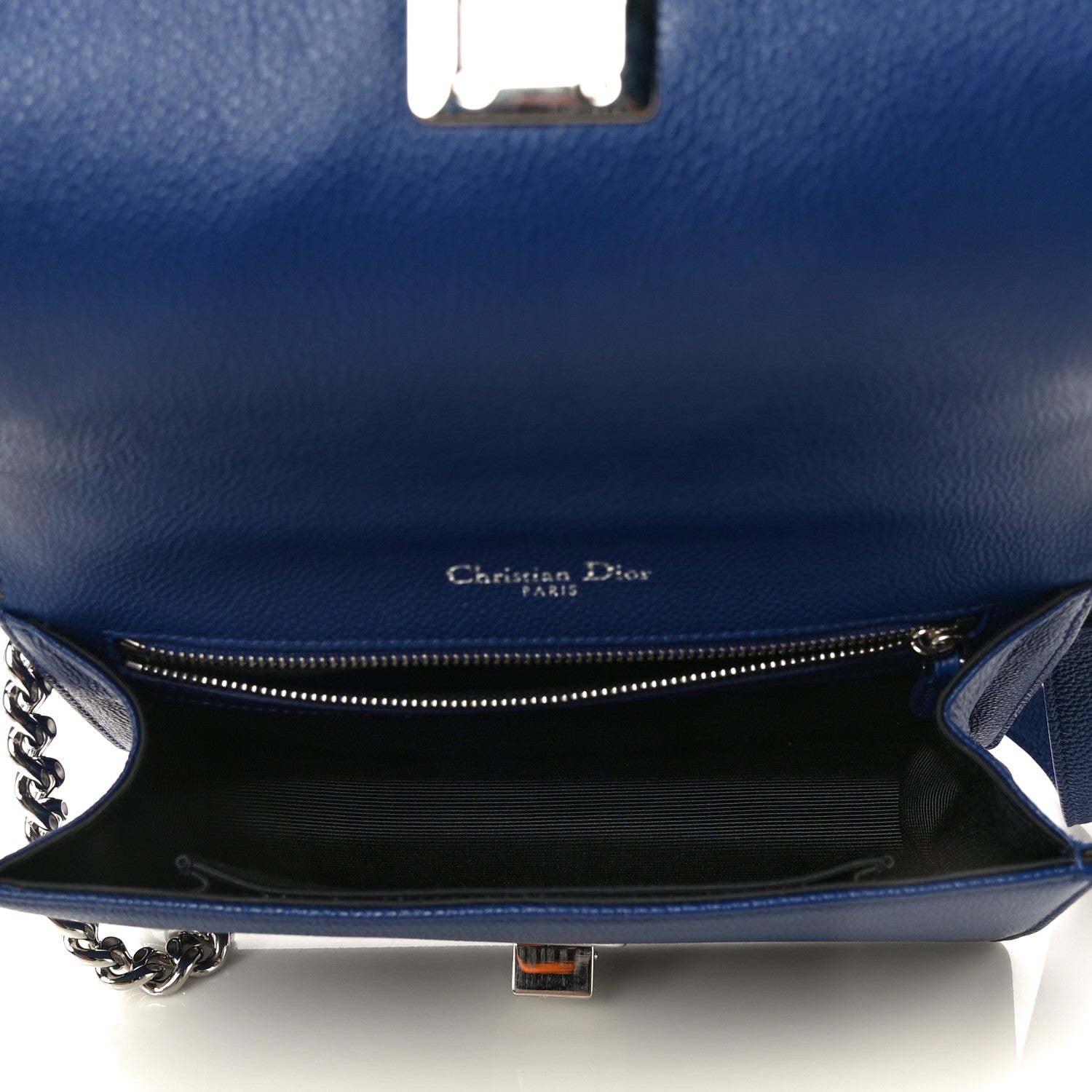 Christian Dior Grained Calfskin Small Diorama Flap Bag Bleu De Minuit 5 of 9