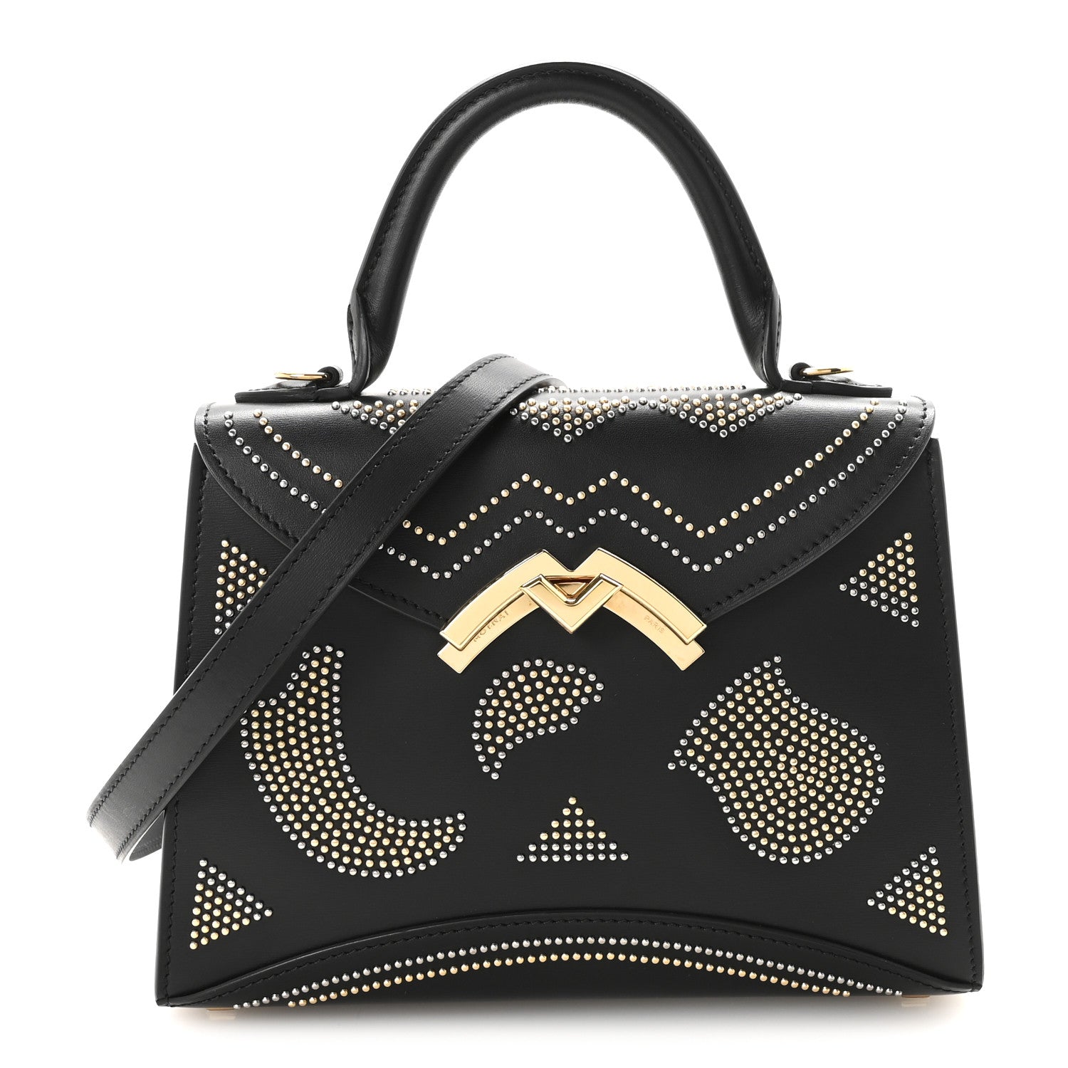 Moynat Carat Calfskin Studded Gabrielle BB Black 1 of 9