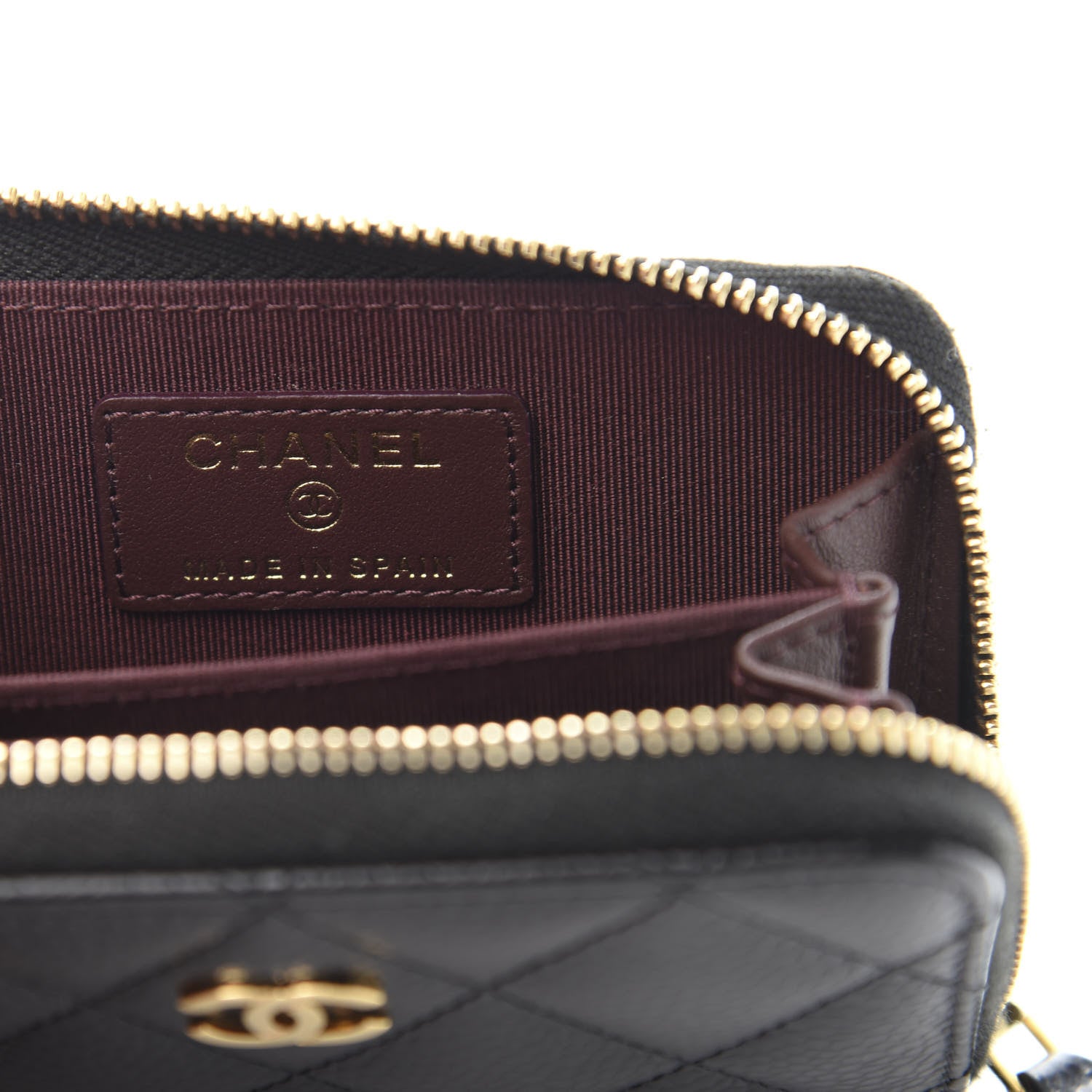 Chanel Caviar Quilted Zip Card Holder Black 6 of 10