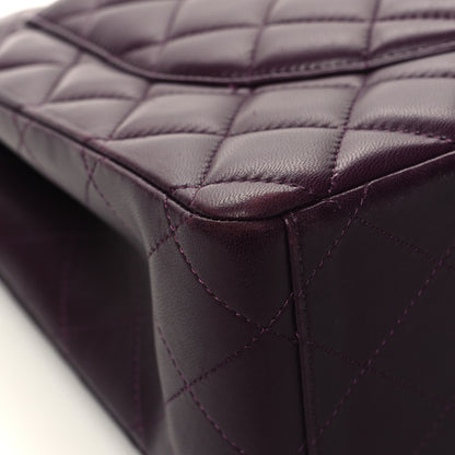 Chanel Lambskin Quilted Maxi Double Flap Plum 11 of 13