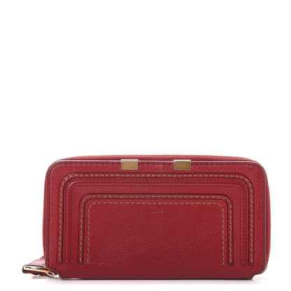 Chloe Grained Calfskin Marcie Long Zip Around Wallet Red 1 of 11