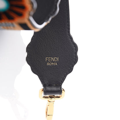 Fendi Velvet Vitello Dolce Fun Fair Embroidered Strap You Tobacco Multicolor 3 of 5