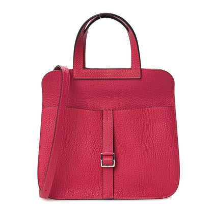 Hermes Taurillon Clemence Halzan 25 Rose Shocking 3 of 11