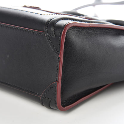 Celine Smooth Calfskin Nano Luggage Black Red 16 of 16
