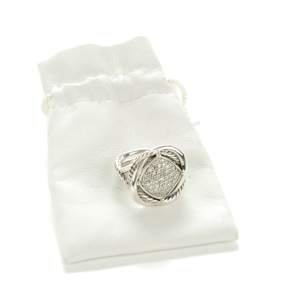 David Yurman Sterling Silver Pave Diamond 14mm Infinity Ring 53 6.5 5 of 5
