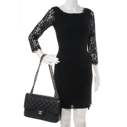 Chanel Caviar Quilted Jumbo Double Flap Black 2 of 8