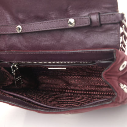 Prada Nylon Tessuto Impuntu Quilted Flap Granato 4 of 4