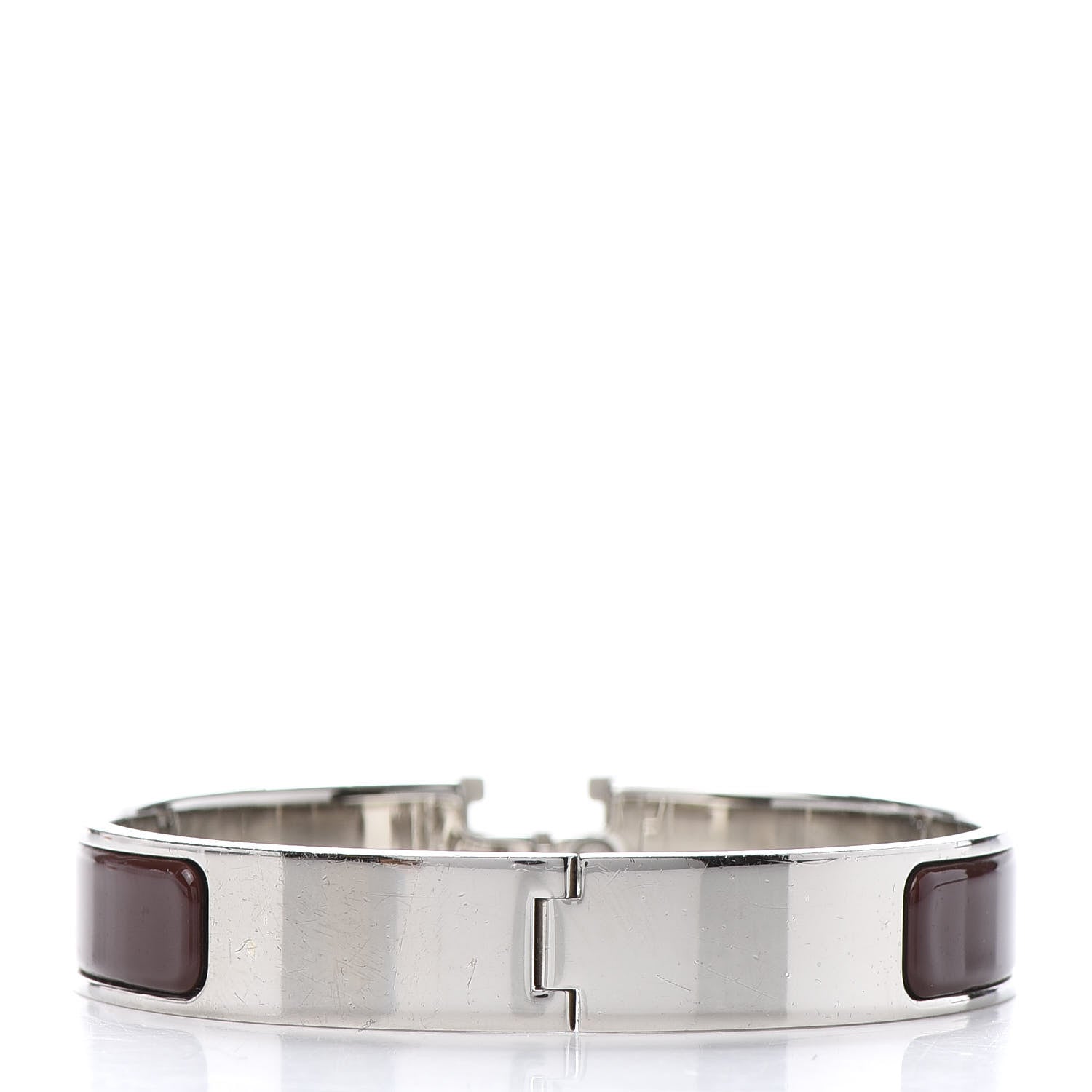 Hermes Enamel Narrow Clic Clac H Bracelet PM Burgundy 3 of 5