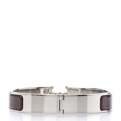 Hermes Enamel Narrow Clic Clac H Bracelet PM Burgundy 3 of 5