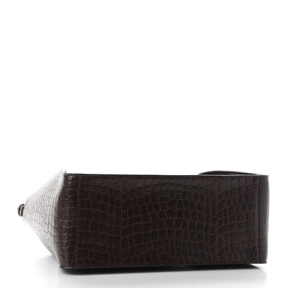 Stella McCartney Crocodile Embossed Studded Logo Alter Nappa East West Tote Brown 6 of 10
