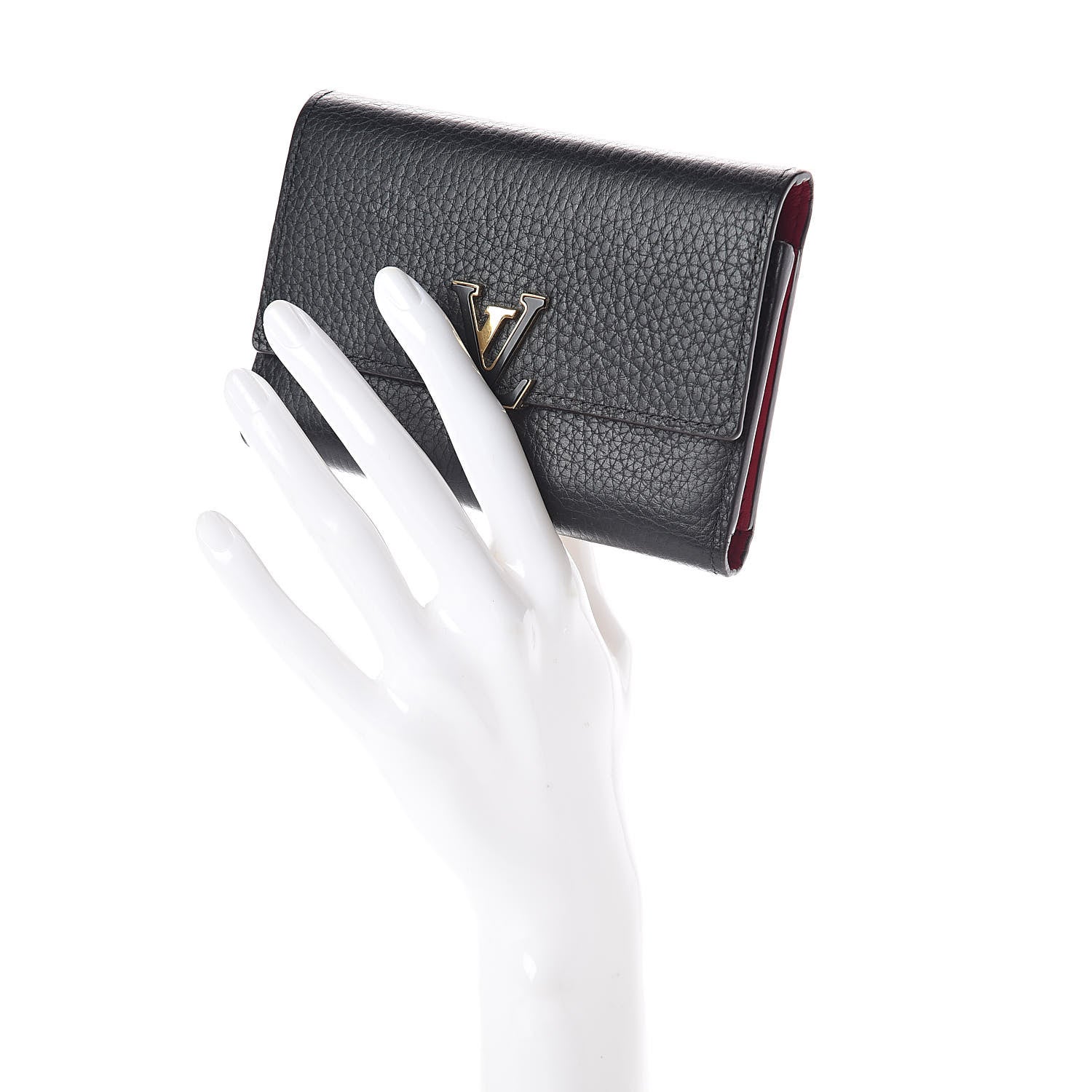 Louis Vuitton Taurillon Capucines Compact Wallet Black 2 of 7