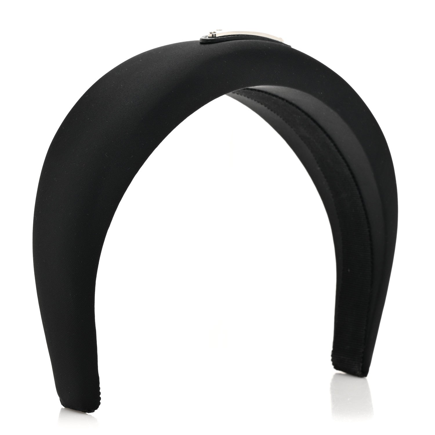 Prada Re-Nylon Metal Triangle Logo Headband Black 3 of 7
