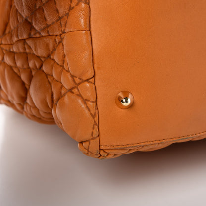 Christian Dior Lambskin Cannage Soft Lady Dior Shopping Tote Orange 17 of 20