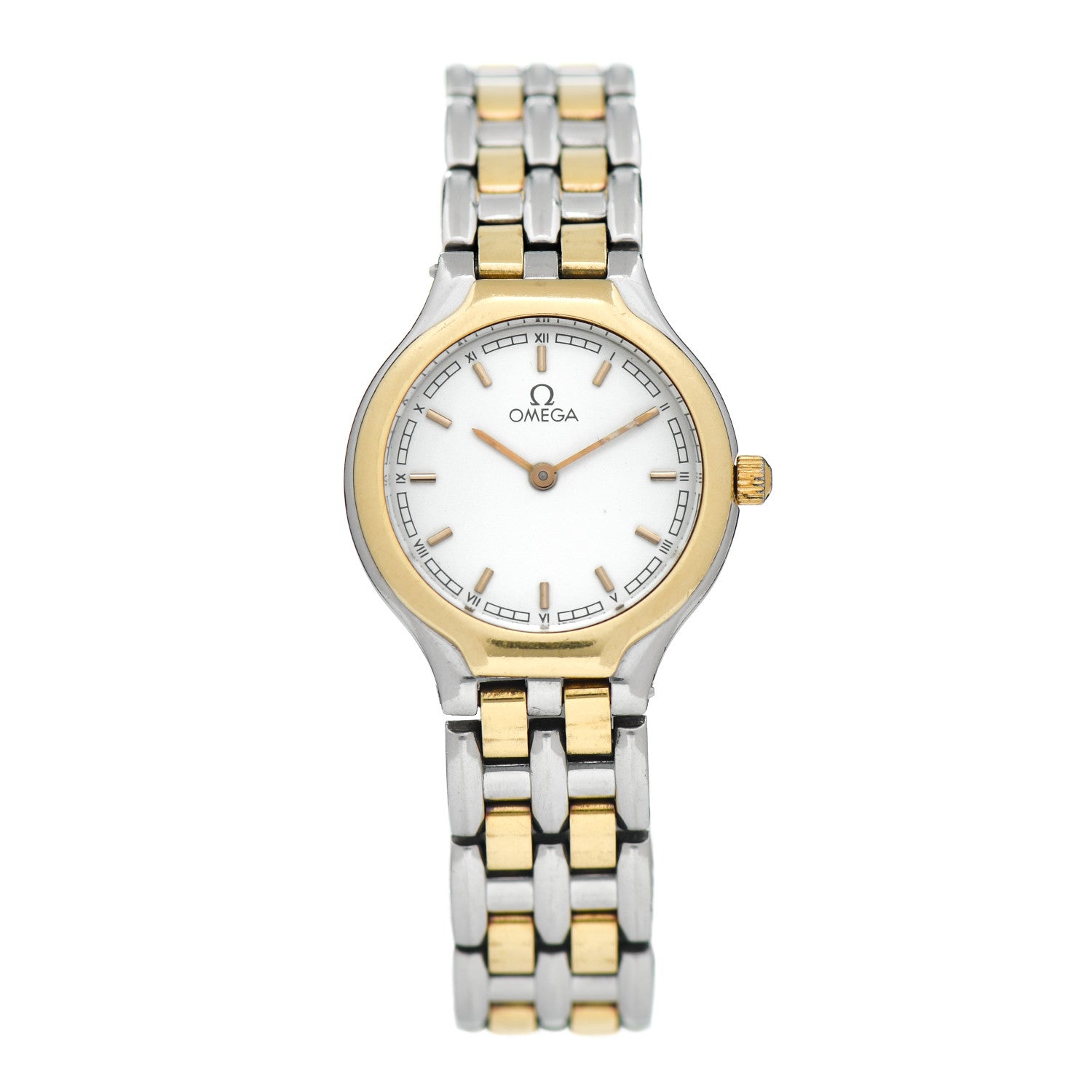 Omega Stainless Steel 18K Yellow Gold 23mm De Ville Quartz Watch White 795.0901 1 of 4