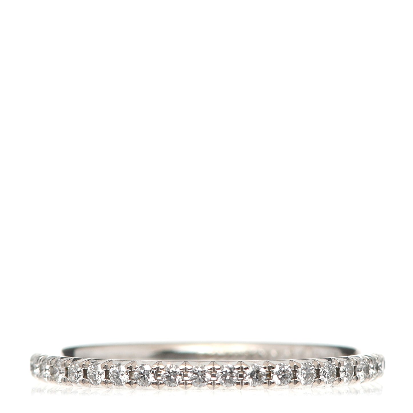 18K White Gold Diamond Metro Band Ring 49 5
