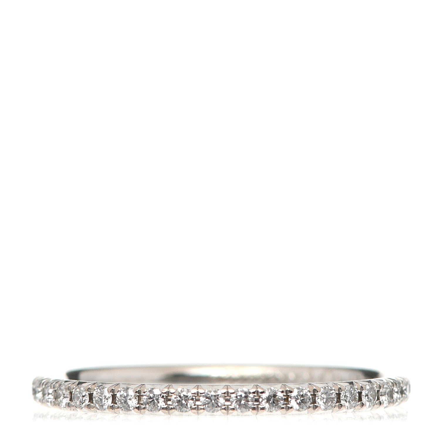Tiffany 18K White Gold Diamond Metro Band Ring 49 5 3 of 5
