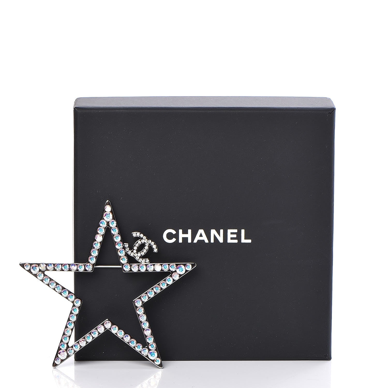 Chanel Ruthenium Crystal Star CC Brooch 5 of 5