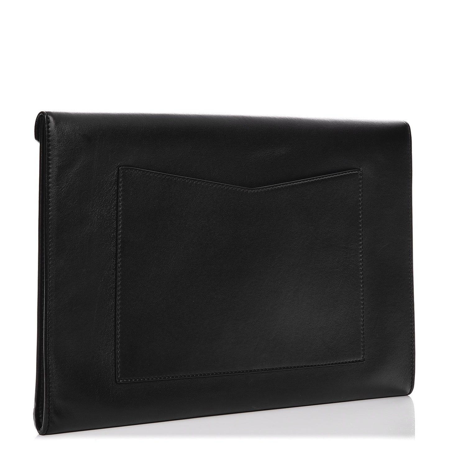 Lambskin Metallic Calfskin Cocomail Envelope Clutch Black Charcoal