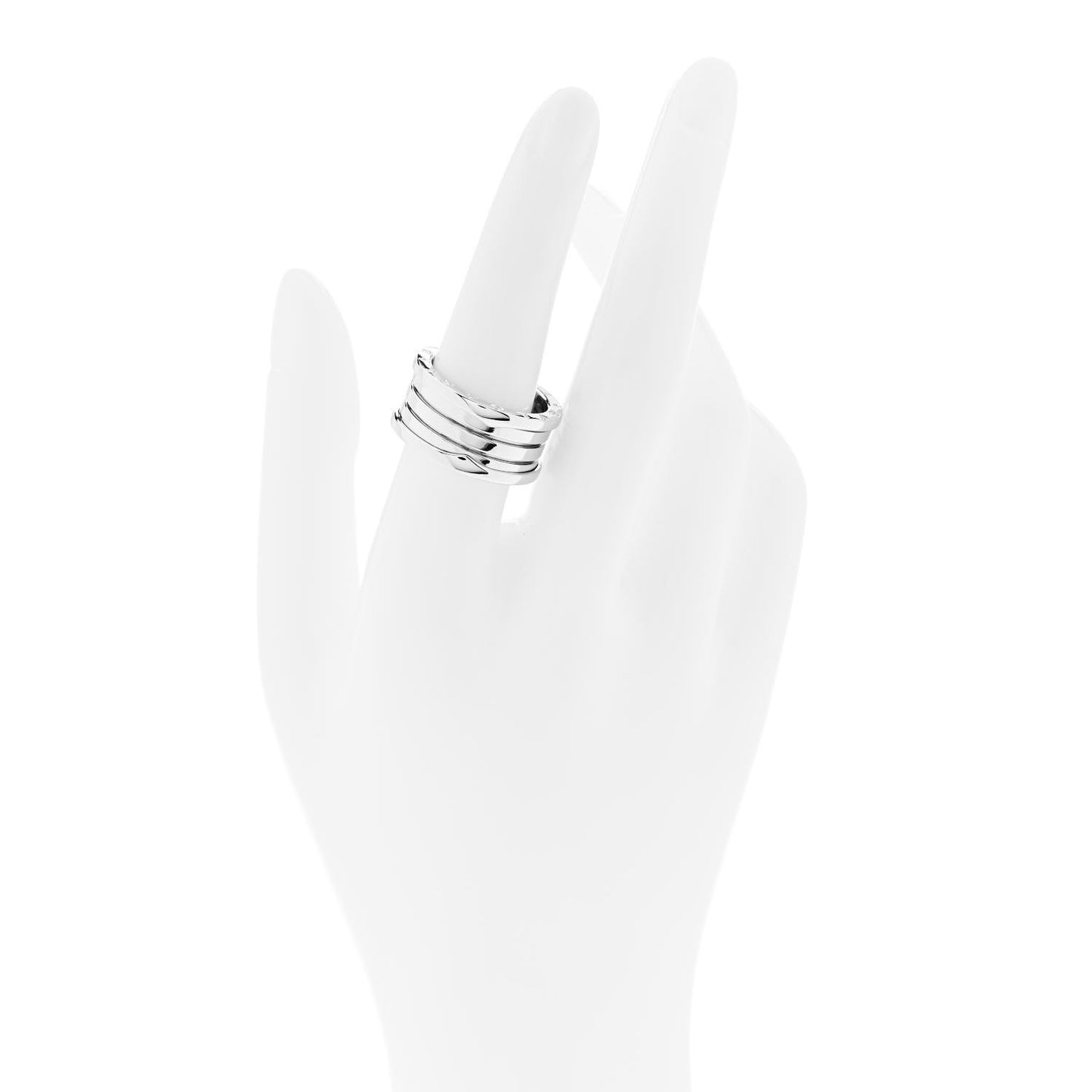 18K White Gold B.Zero1 Three-Band Ring 56 7.5