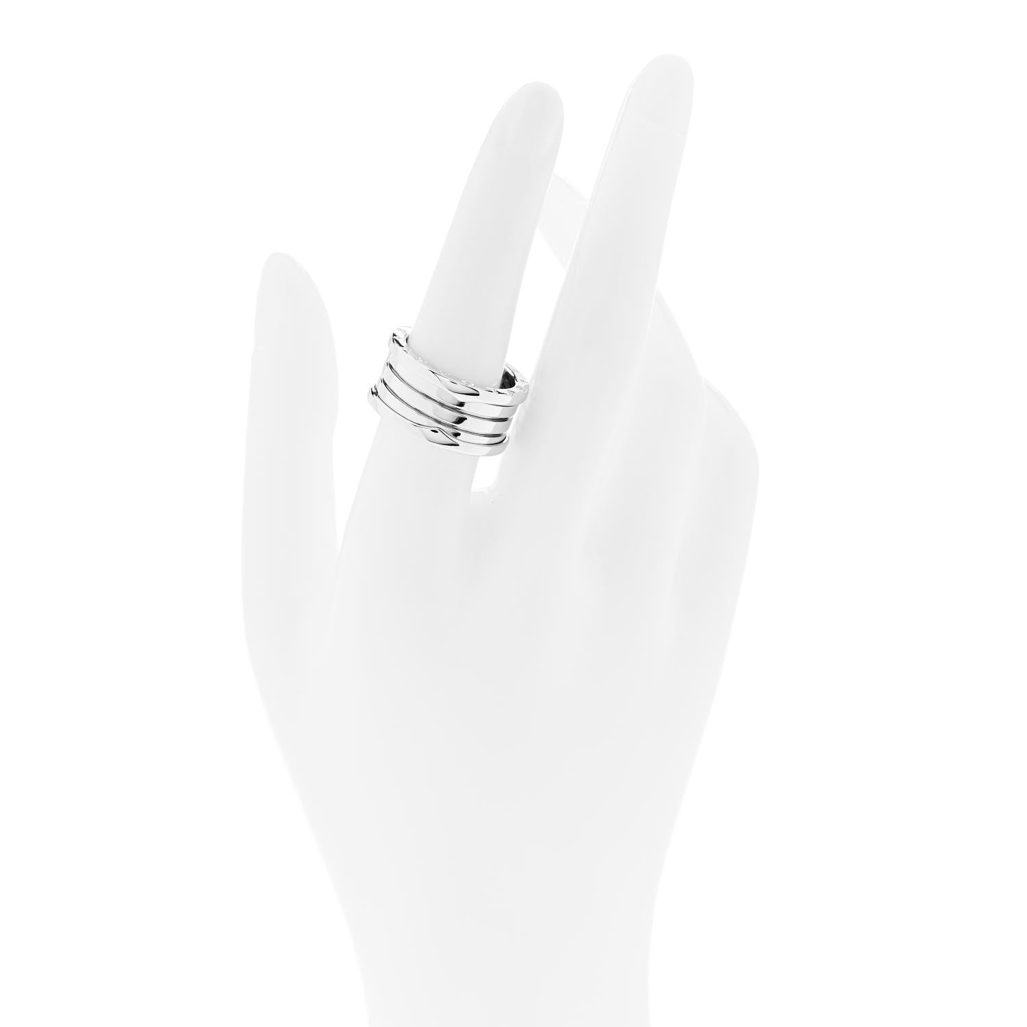 Bulgari 18K White Gold B.Zero1 Three-Band Ring 56 7.5 2 of 5