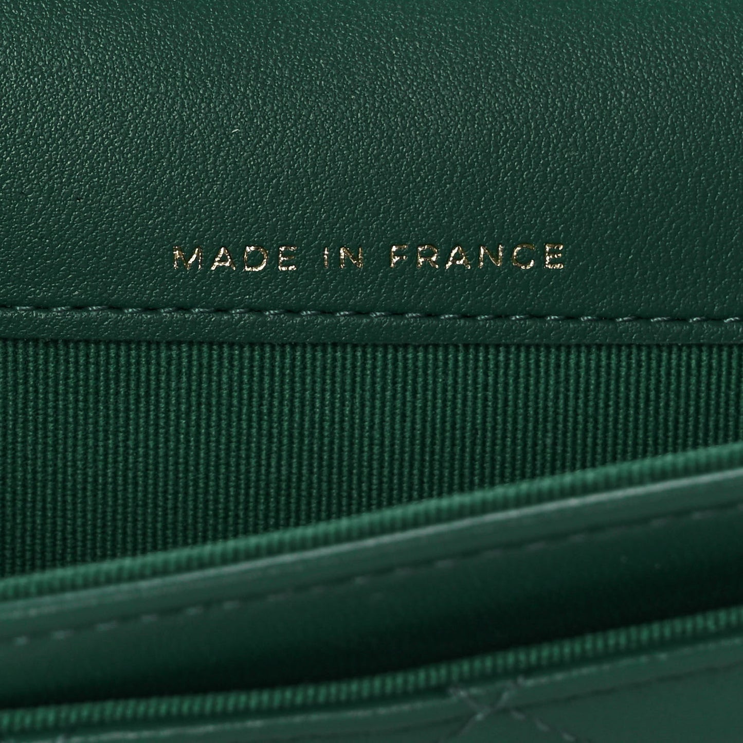 Lambskin Quilted Flap Card Holder Wallet Green