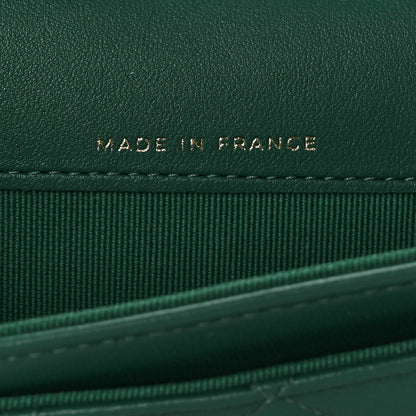 Chanel Lambskin Quilted Flap Card Holder Wallet Green 7 of 11