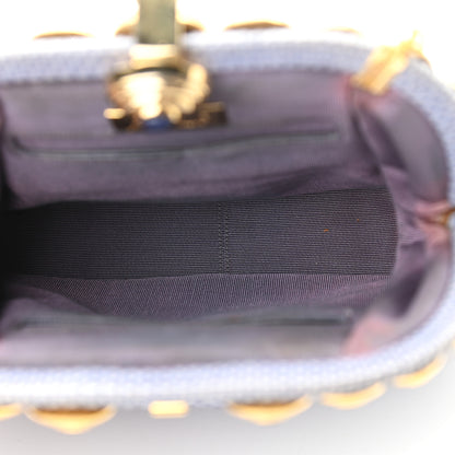 Judith Leiber Lizard Embossed Pleated Evening Bag Blue Grey Gold 5 of 8