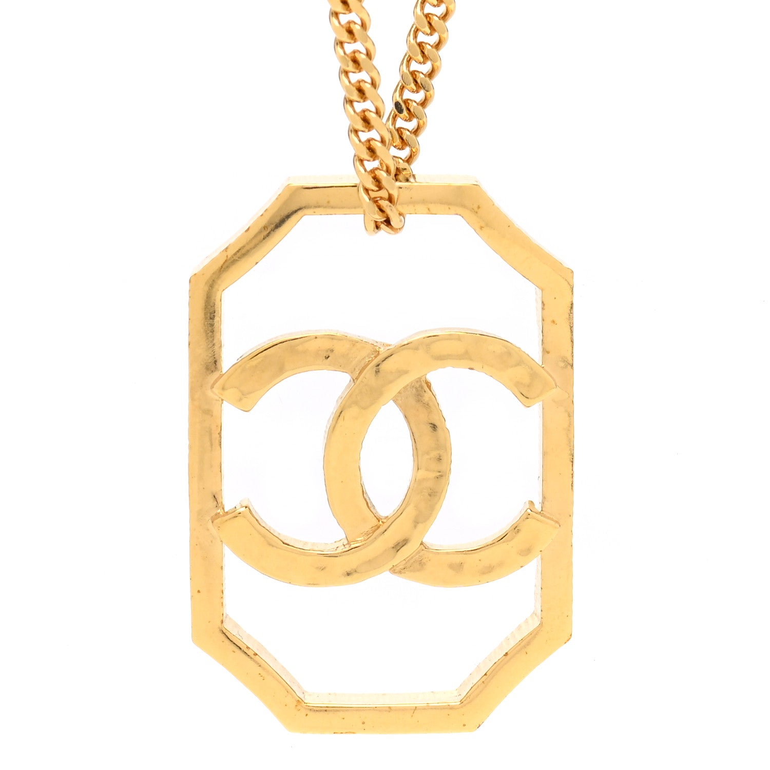 Chanel Metal CC Chain Pendant Necklace Gold 4 of 7