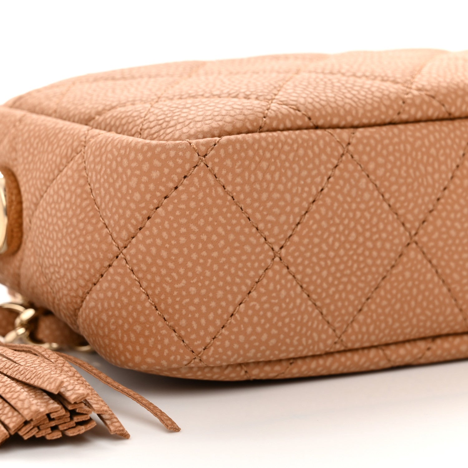 Chanel Caviar Quilted Mini Coco Tassel Camera Case Beige 9 of 10