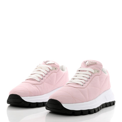Prada Re-Nylon Piuma Metal Triangle Logo Quilted 45mm Sneakers 41 Alabastro 3 of 9