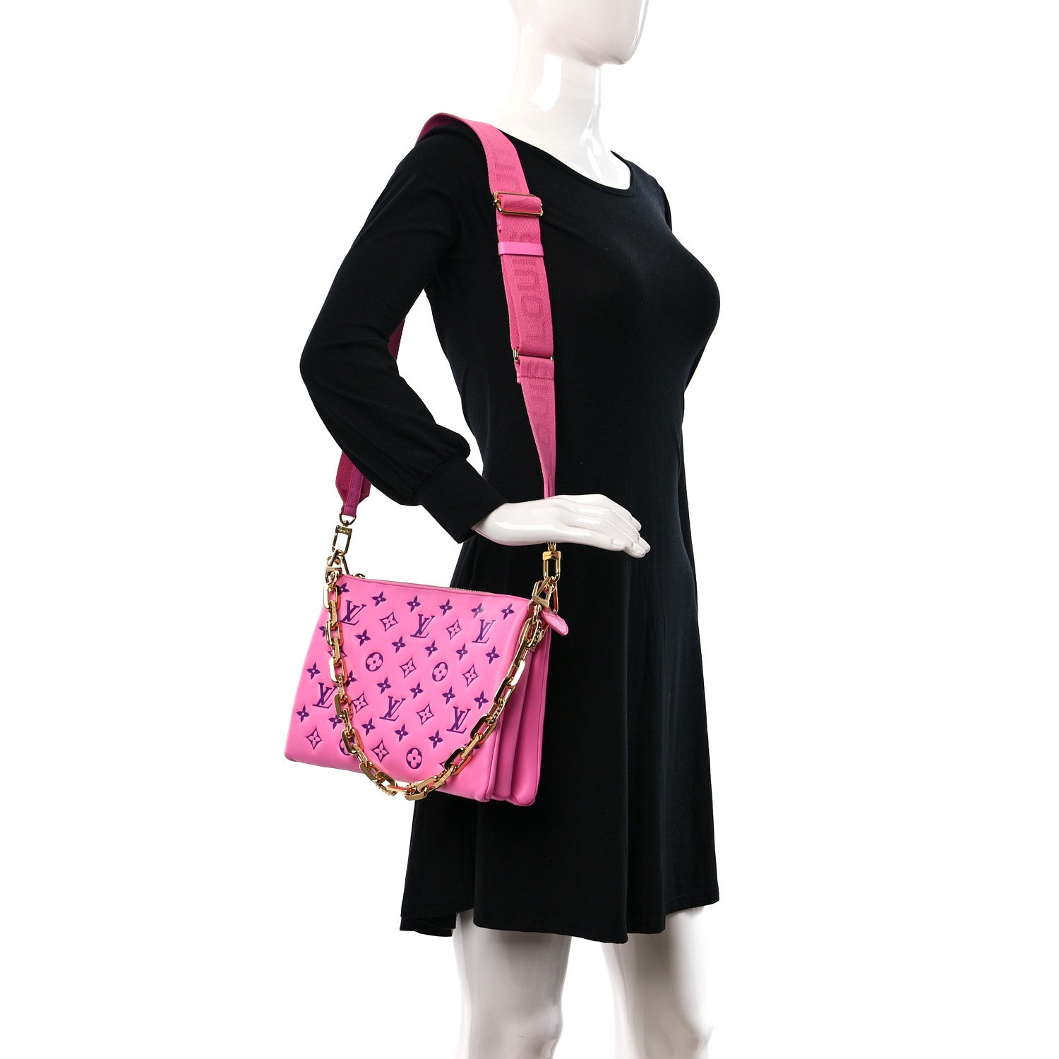 Louis Vuitton Lambskin Embossed Monogram Vuittamins Coussin PM Rose Violet 2 of 12