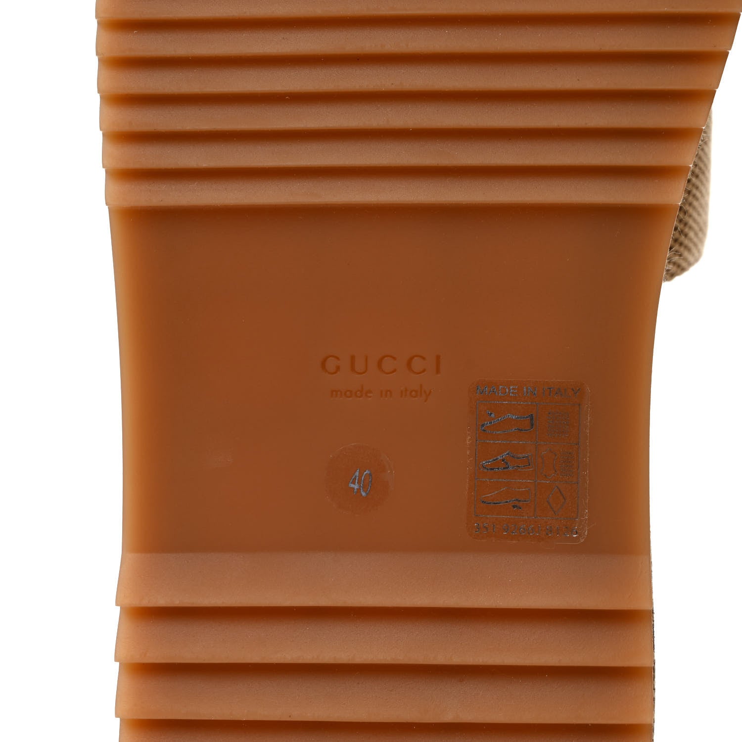 Gucci Monogram Maxi GG Angelina Platform 55mm Slide Sandals 40 Camel Ebony 6 of 8