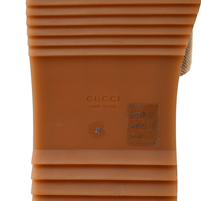 Gucci Monogram Maxi GG Angelina Platform 55mm Slide Sandals 40 Camel Ebony 6 of 8