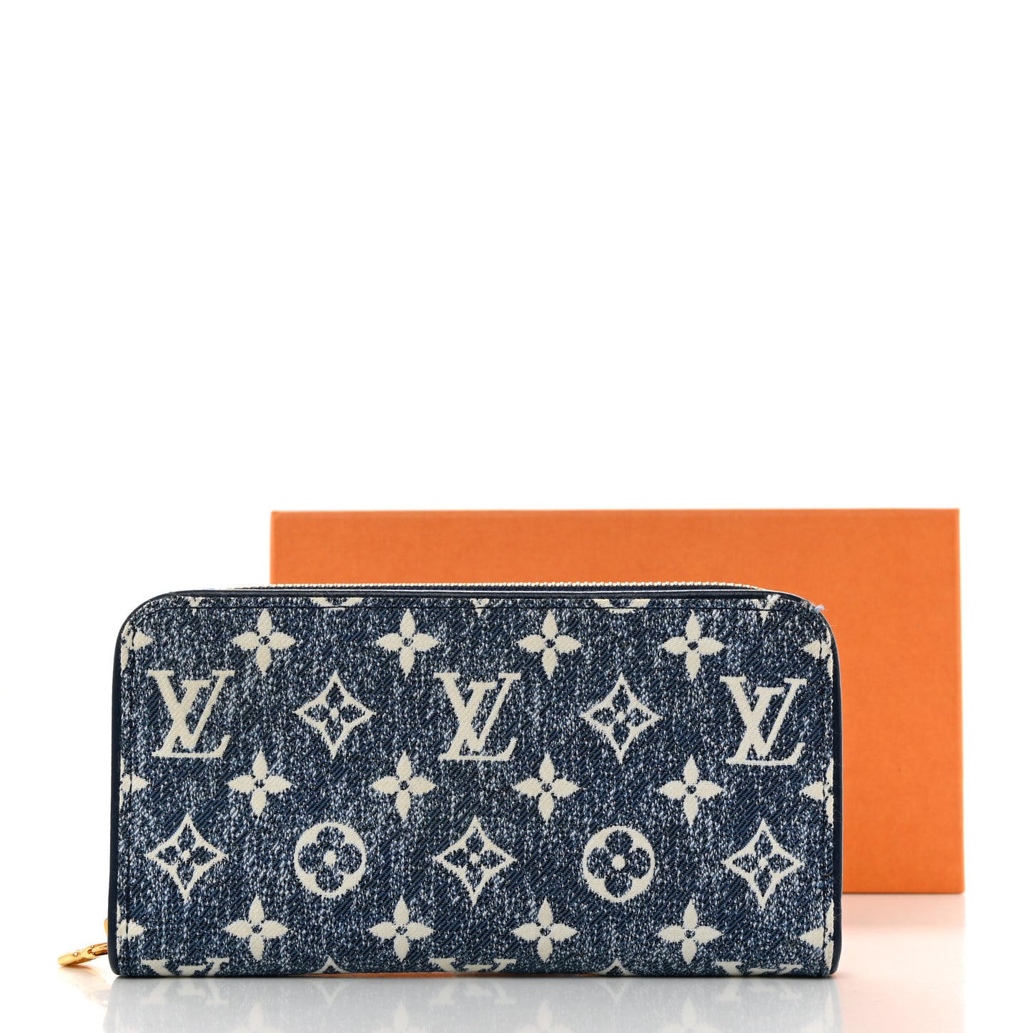 Denim Monogram Jacquard Zippy Wallet Blue