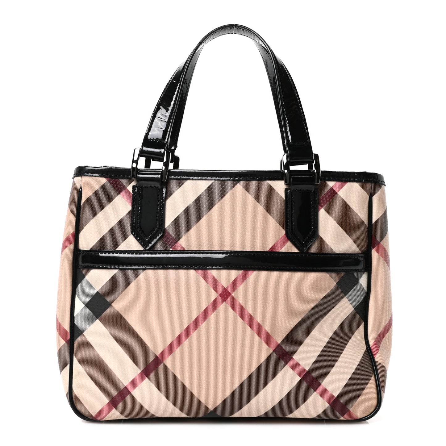 Supernova Check Patent Small Emmy Tote Black