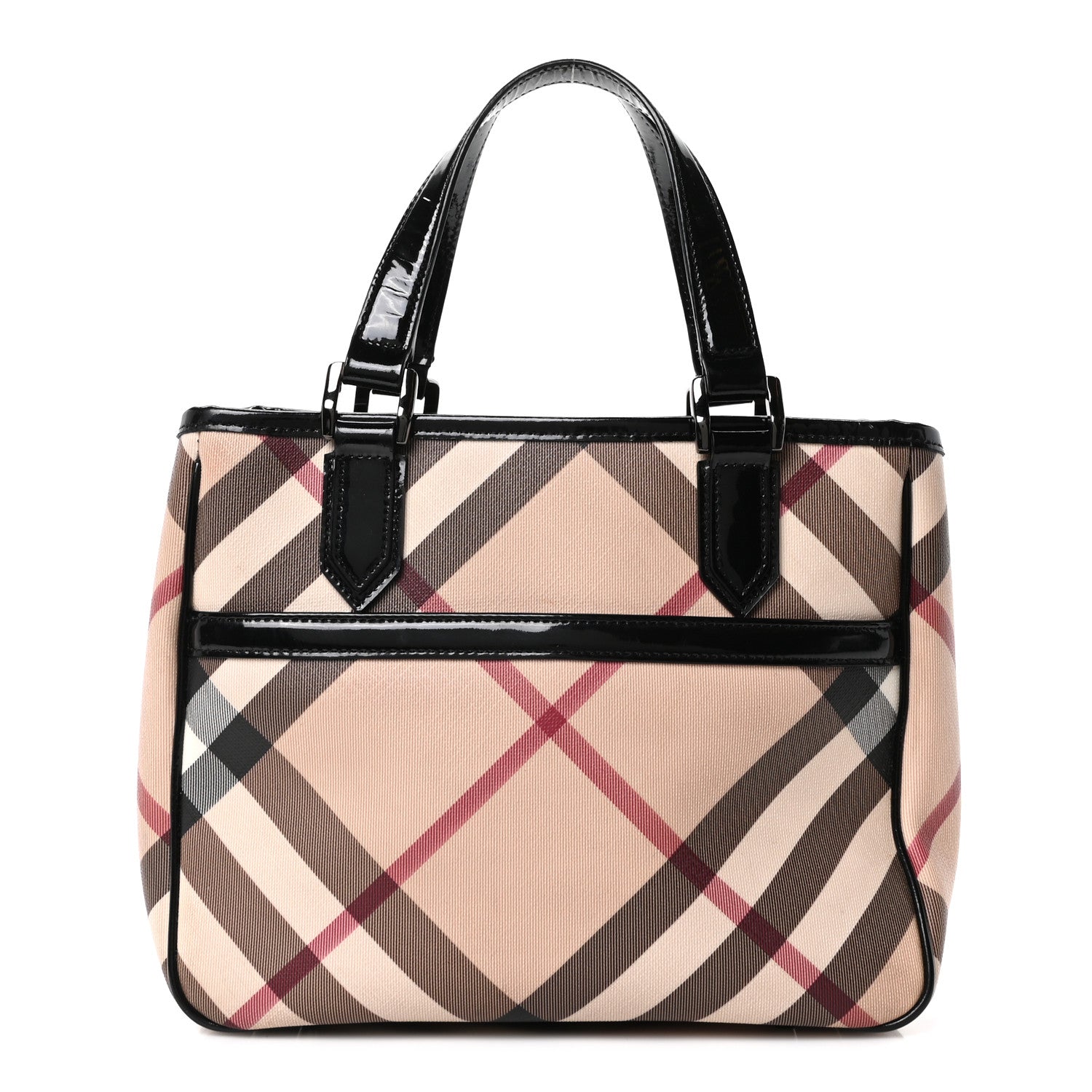 Burberry Supernova Check Patent Small Emmy Tote Black 1 of 10