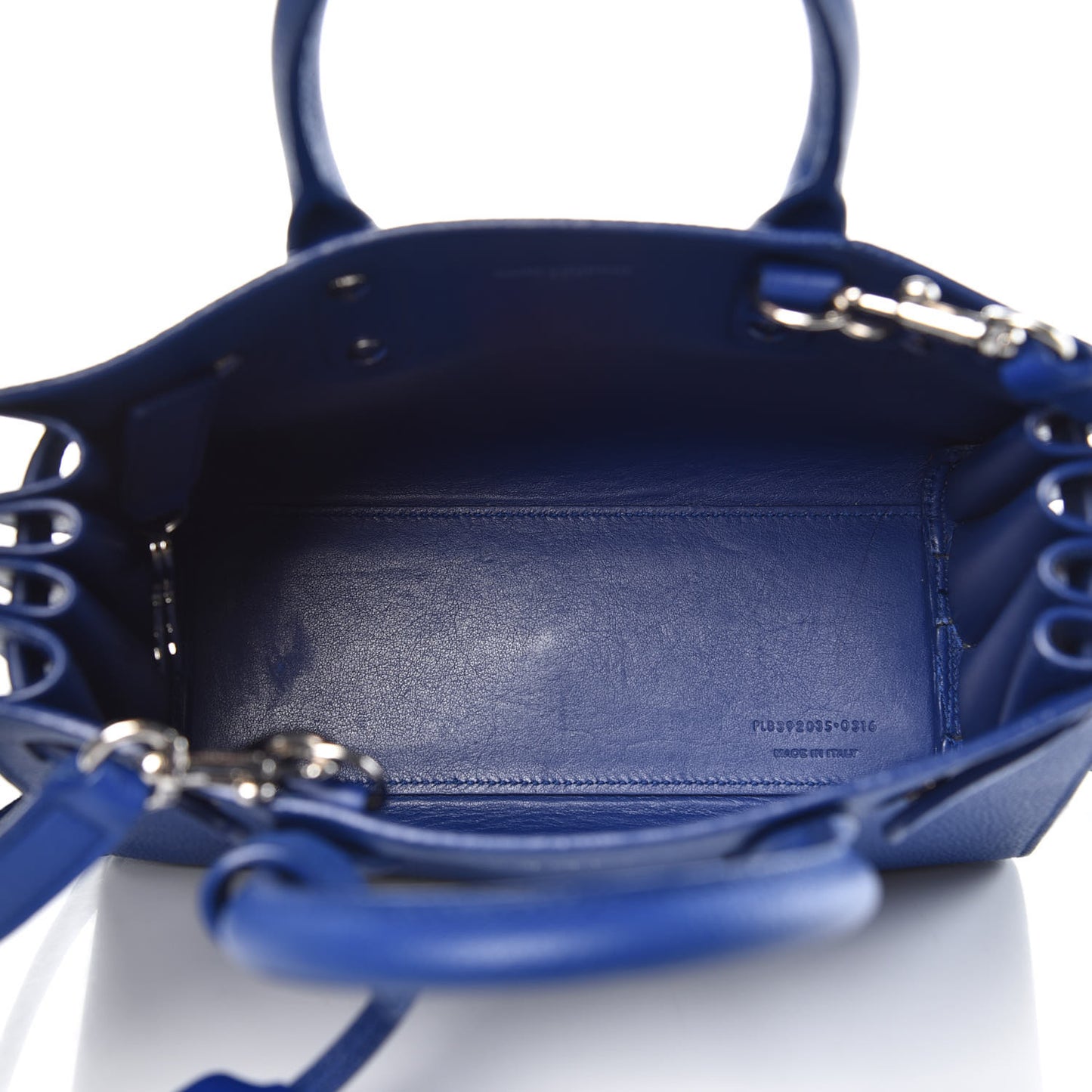 Grained Calfskin Nano Sac De Jour Cobalt Blue