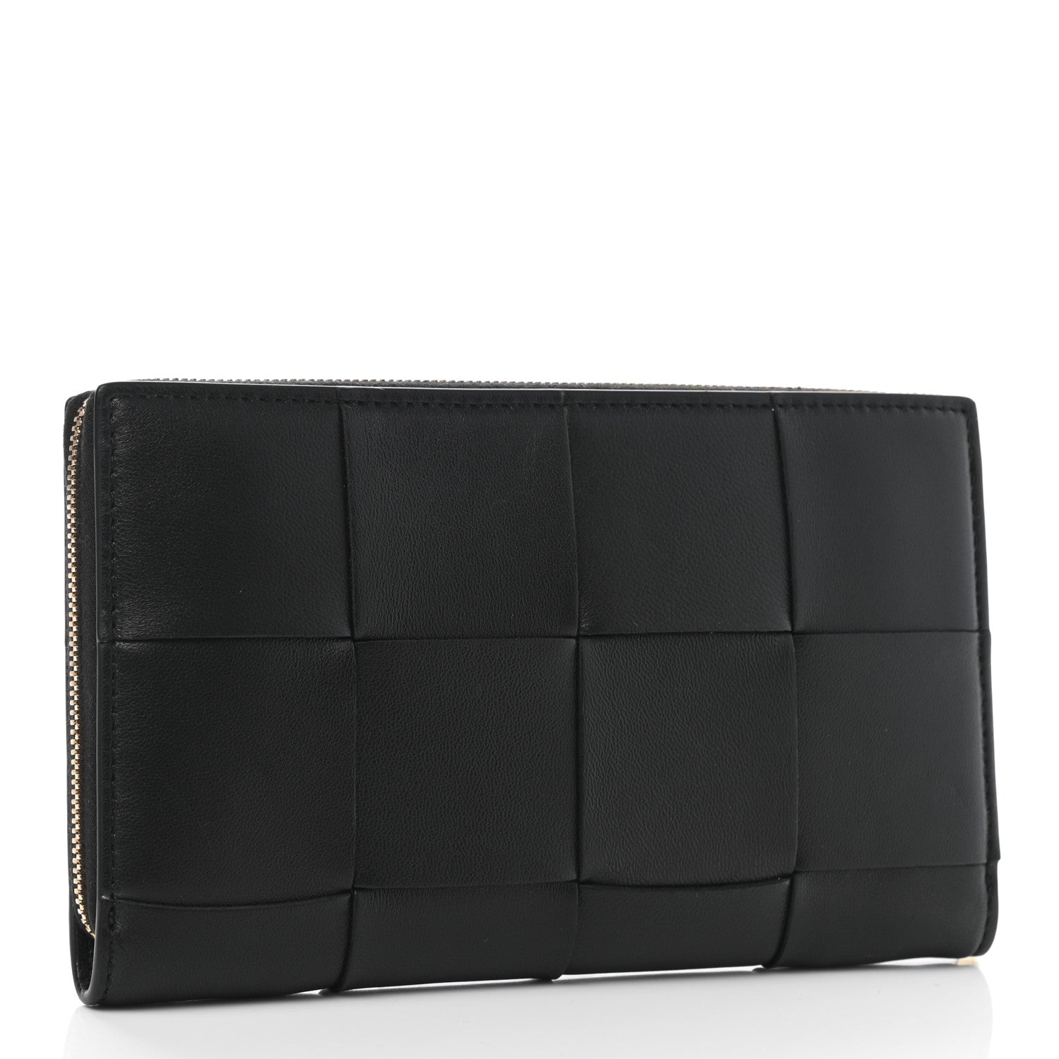 Bottega Veneta Nappa Maxi Intrecciato Zip Around Wallet Black 3 of 8