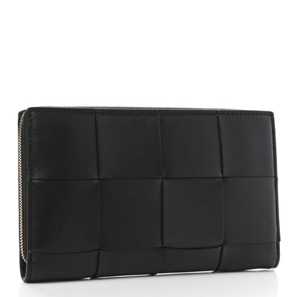 Bottega Veneta Nappa Maxi Intrecciato Zip Around Wallet Black 3 of 8
