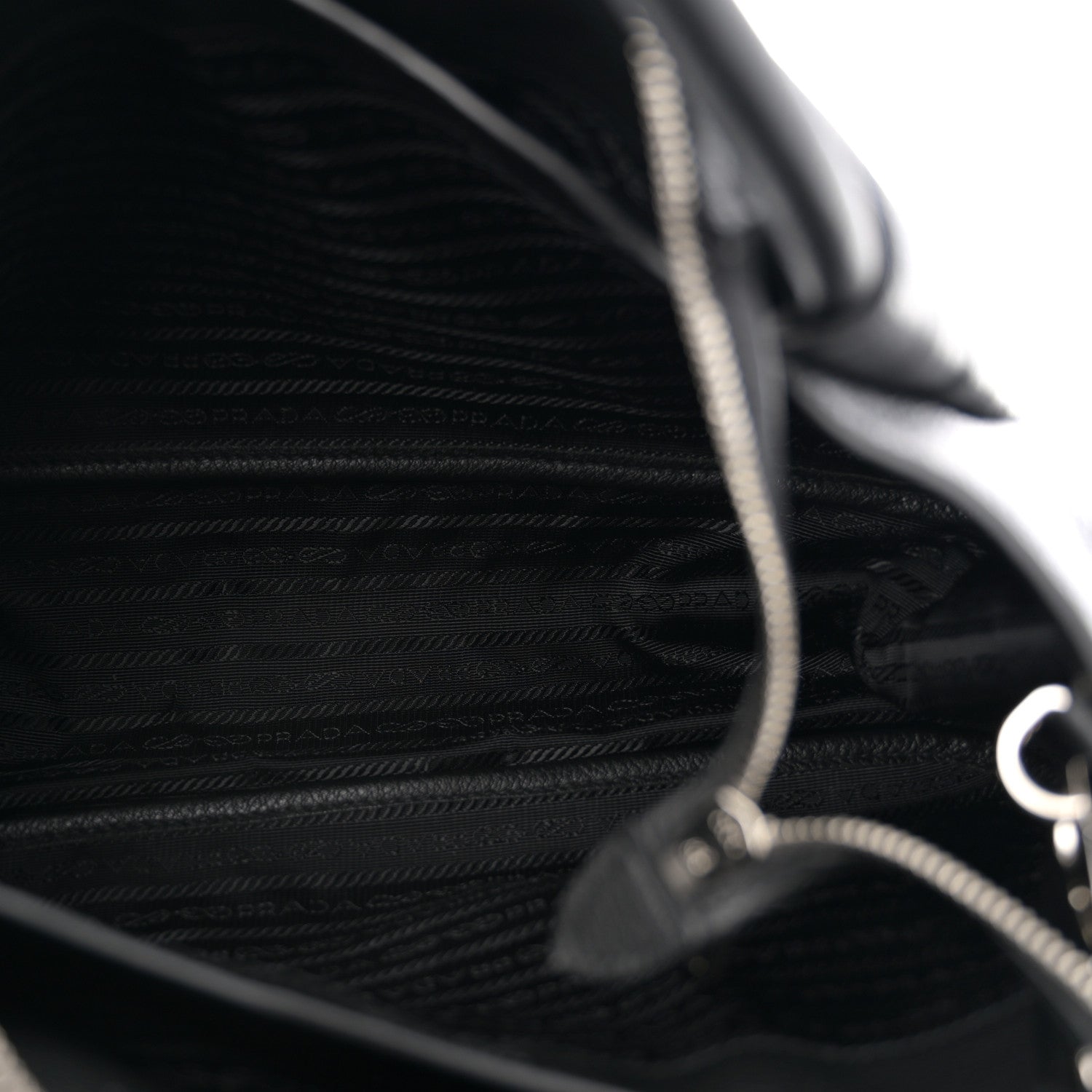 Prada Vitello Daino Soft Medium Zippered Top Handle Bag Black 5 of 9