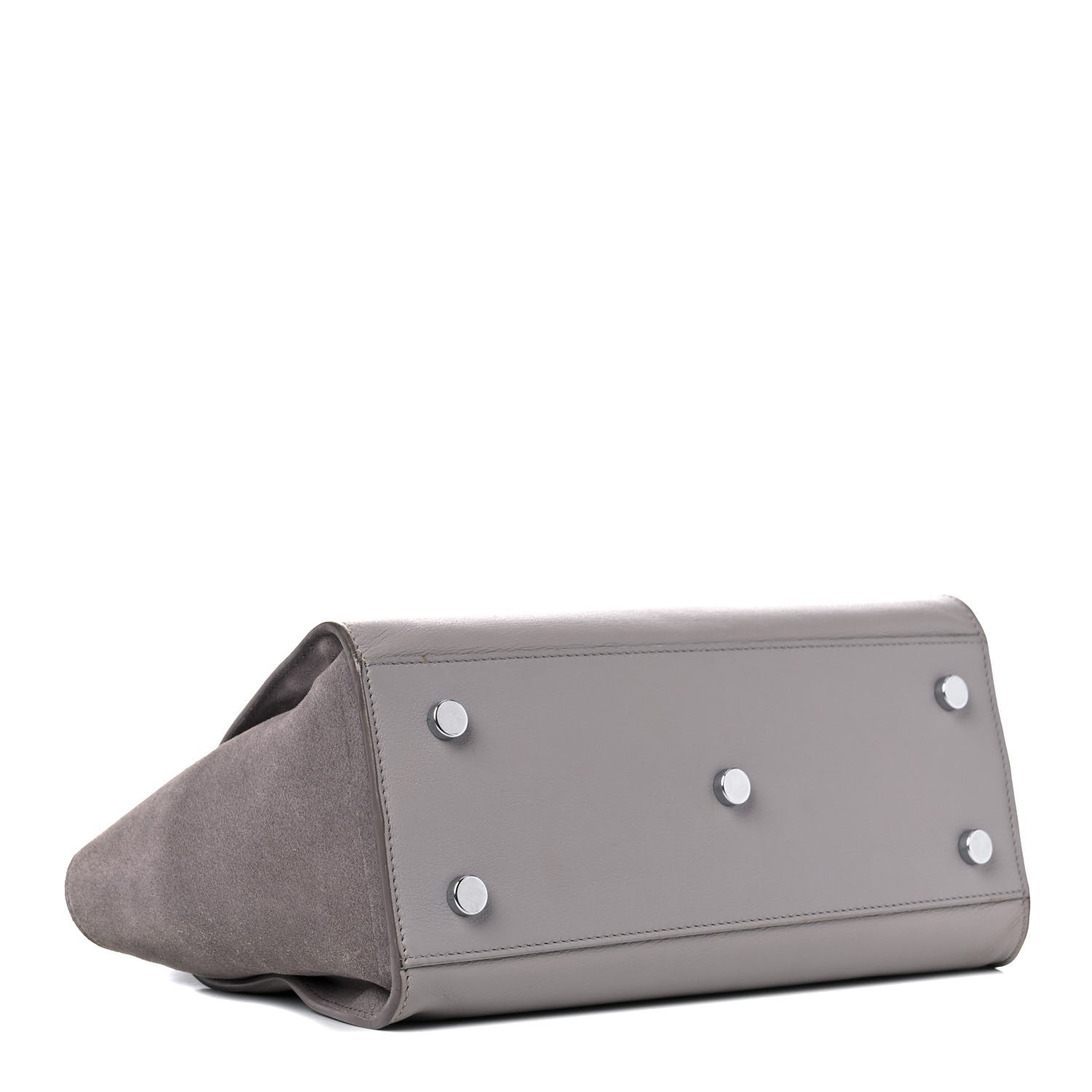 Saint Laurent Calfskin Suede Baby Monogram Downtown Cabas Grey 4 of 16