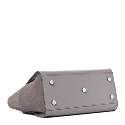 Saint Laurent Calfskin Suede Baby Monogram Downtown Cabas Grey 4 of 16