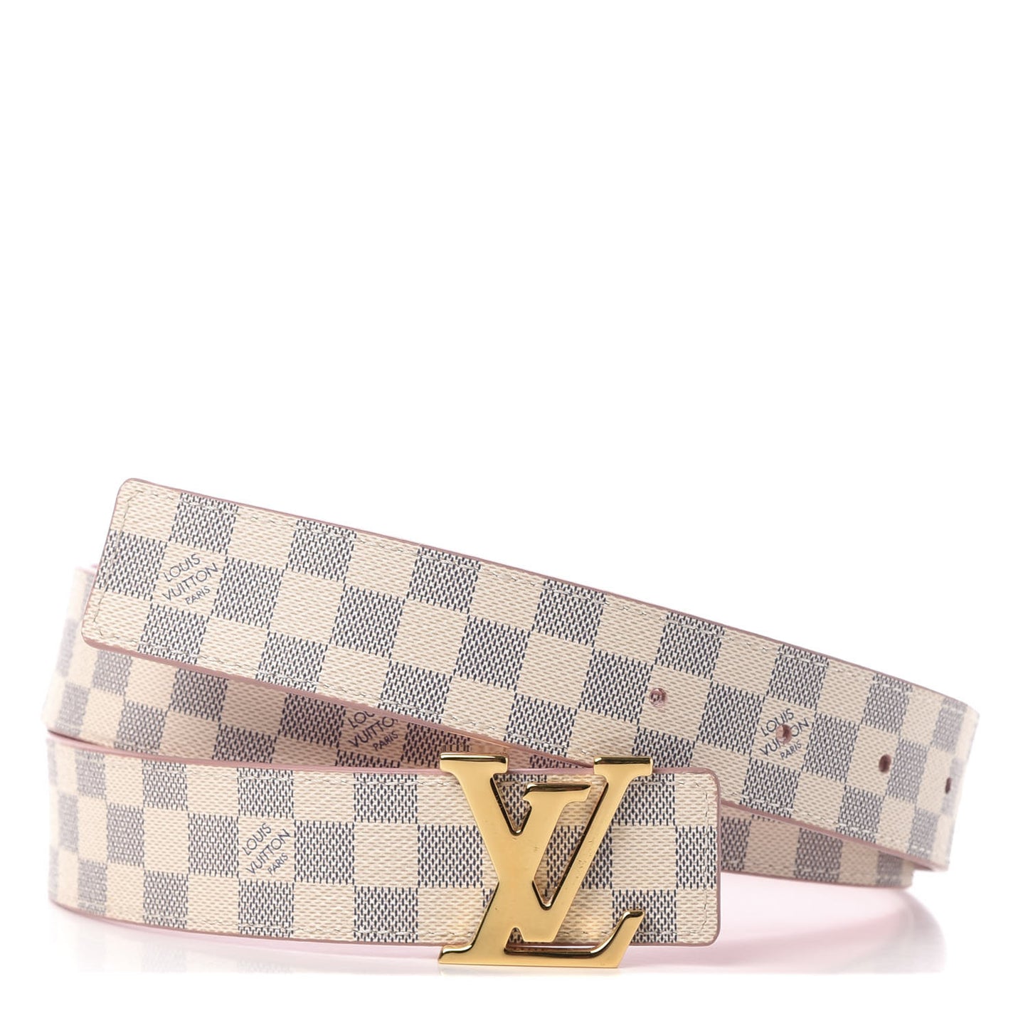 Damier Azur 30mm LV Initiales Reversible Belt 90 36 Pink