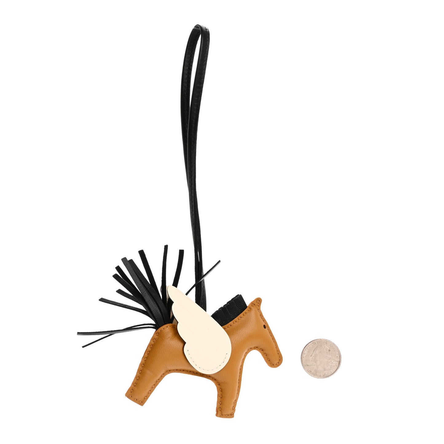 Milo Lambskin Grigri Rodeo Pegase Horse Bag Charm PM Sesame Black Nata