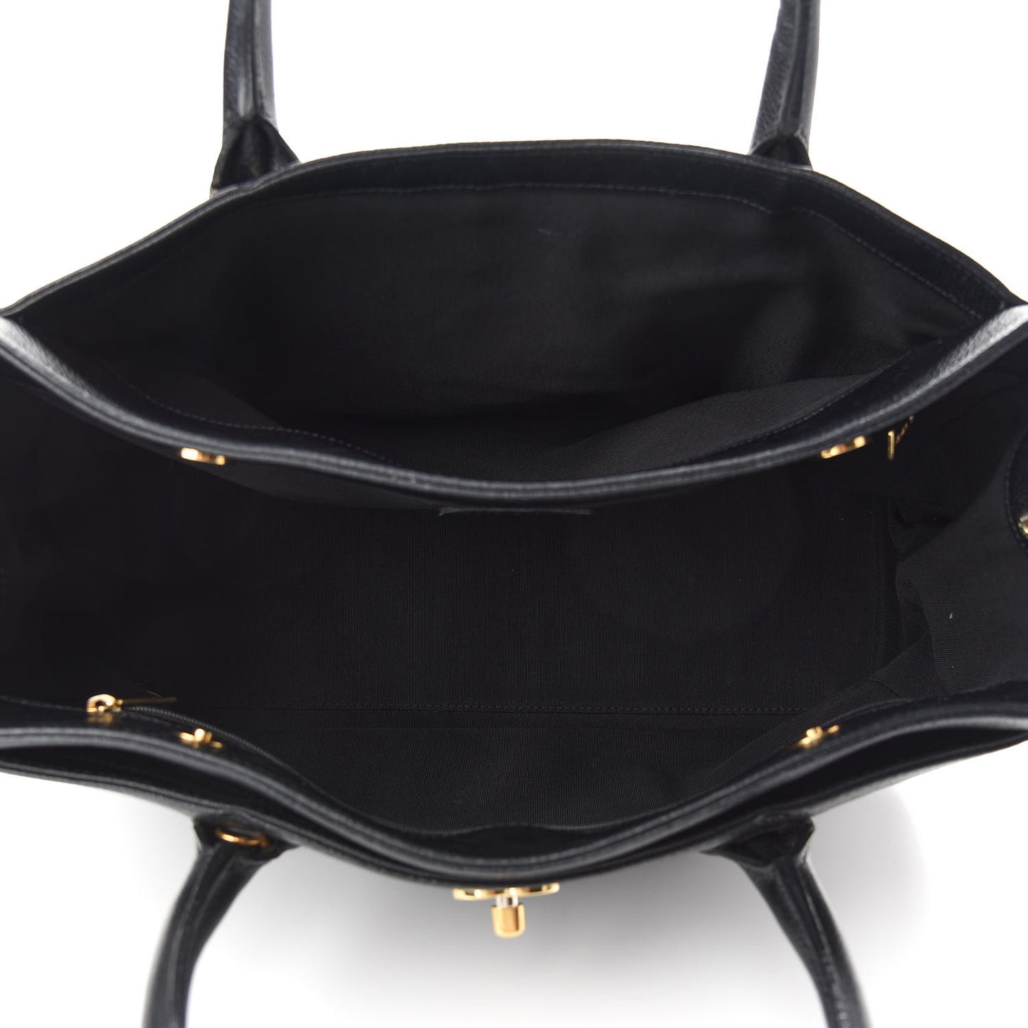 Calfskin Cerf Executive Shopper Tote Black