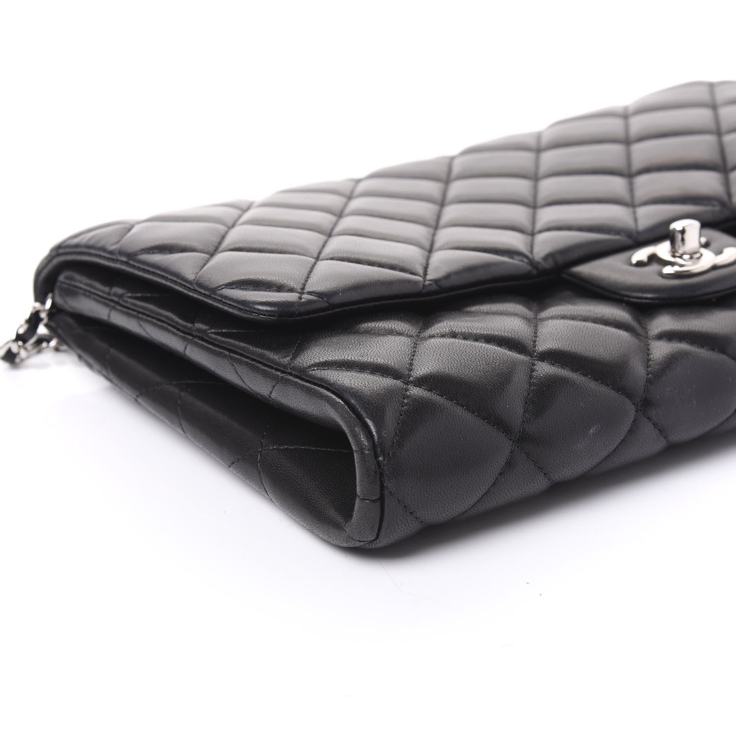 Chanel Lambskin Quilted Clutch With Chain Flap Black 8 of 10