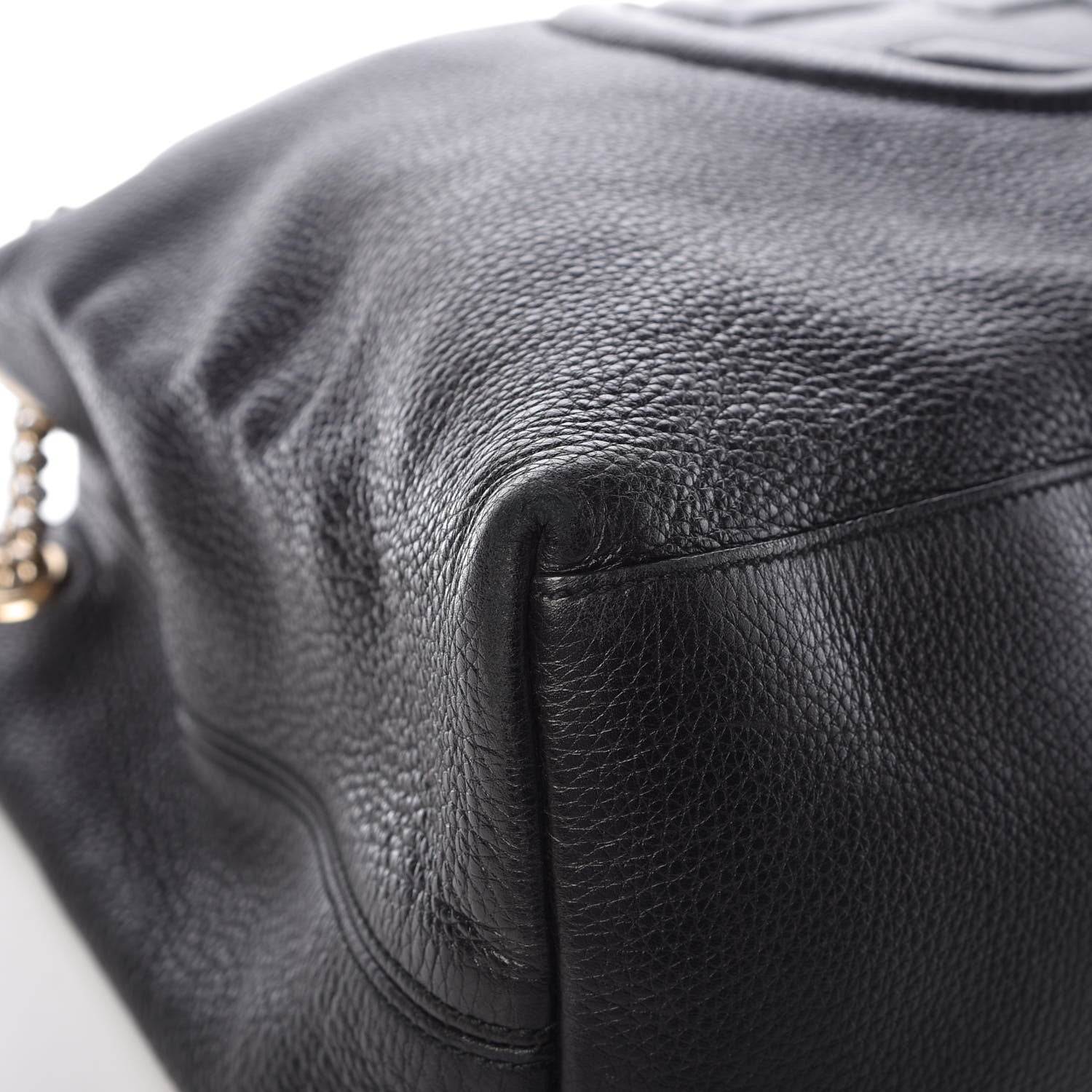 Gucci Pebbled Calfskin Large Soho Chain Shoulder Bag Black 15 of 20