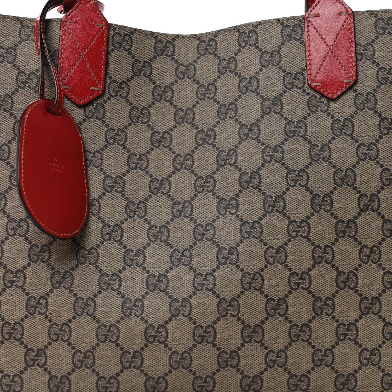 Gucci GG Supreme Monogram Medium Reversible Tote Beige Red 13 of 15