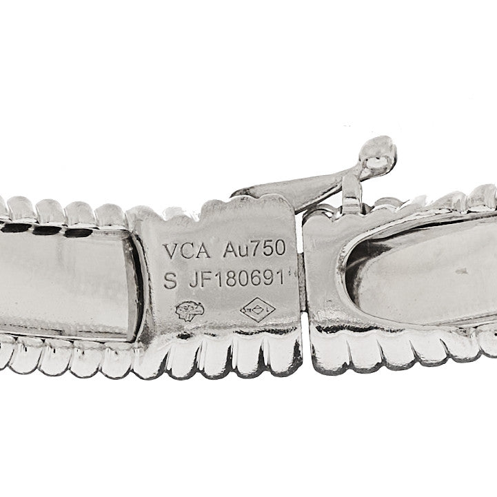 Van Cleef & Arpels 18K White Gold Perlee Signature Bangle Bracelet S 3 of 5
